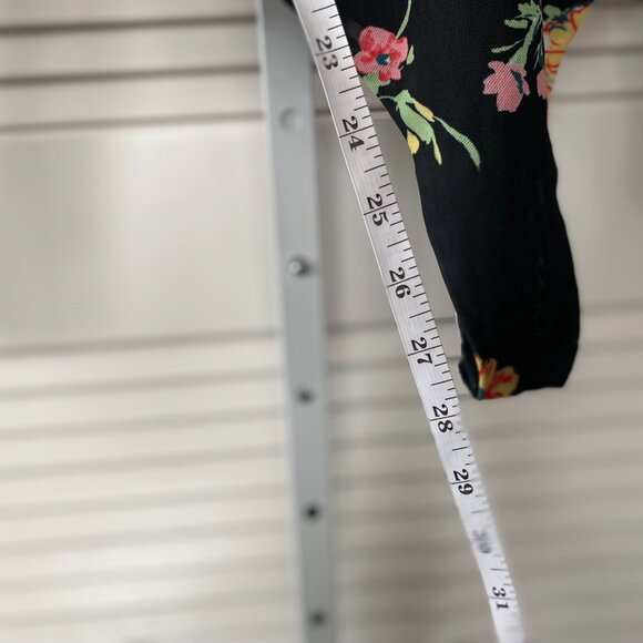 WAYF x Anthropologie Scoop Back Long Sleeve Bodysuit, Black Floral, Size M - Picture 4 of 7